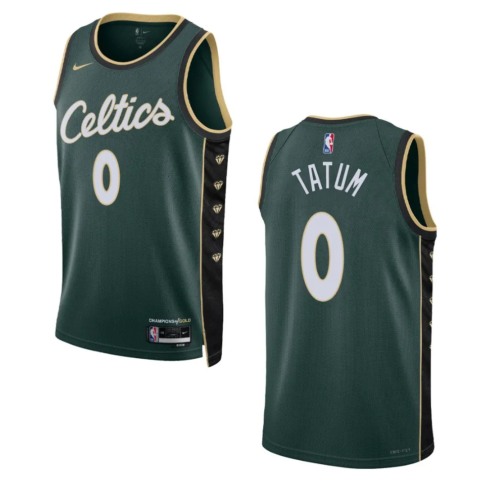 Men's Boston Celtics Jayson Tatum #0 City Edition 2022-23 Swingman Dark Green Jersey 2401VZAR